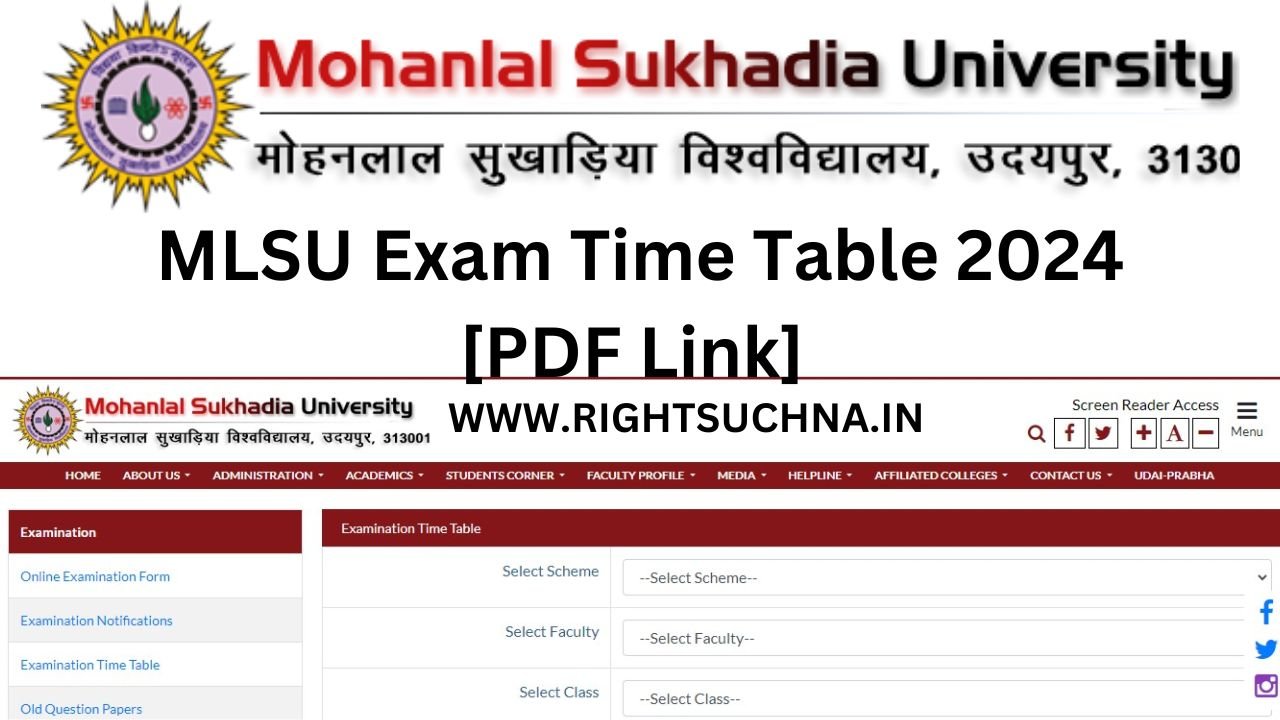 MLSU Exam Time Table 2024 [PDF Link] www.mlsu.ac.in