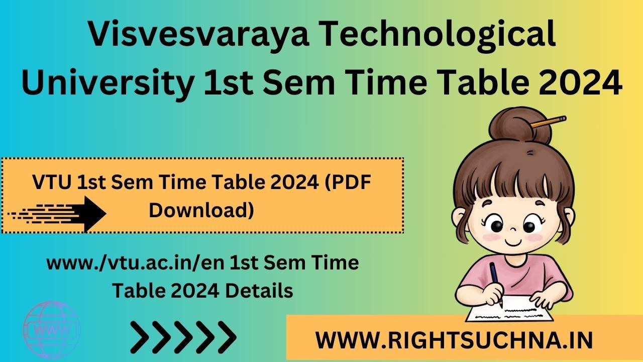 VTU 1st Sem Time Table 2024 (PDF Download)